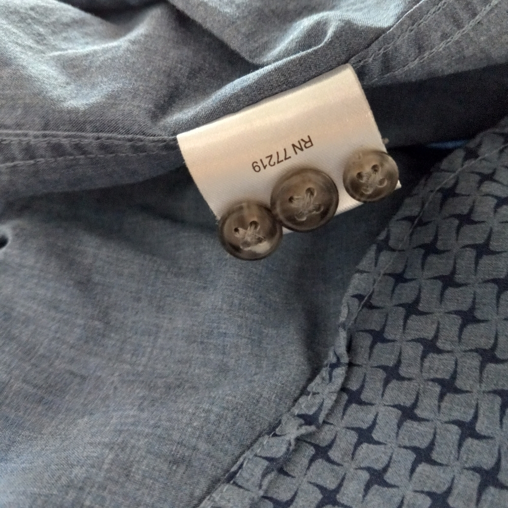 Joseph Abbound, Men's Warehouse,Blue, Deconstructed Stars Pattern Sport Shirt, M - Picture 3 of 9